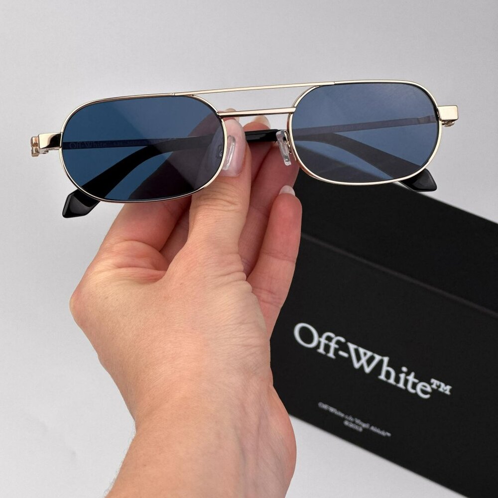 Off-White VAIDEN Women Sunglasses – Gold Oval Frame | Model  OERI123 7645
